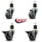 Service Caster 3'' Gray Poly Wheel Swivel 1-7/8'' Expanding Stem Caster Set 2 Brakes, 4PK SCC-EX20S314-PPUB-2-PLB-2-178 - alternate 5